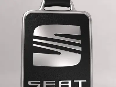 Seat car metal logo keychain 3d model  3D model