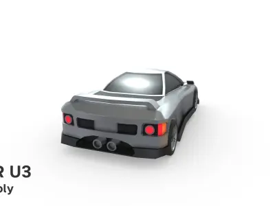 Car U3 Lowpoly Low-poly 3D model