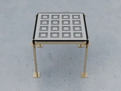 3D Raised Perforated Panel with pedestal and stringer Model 3D model