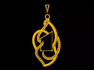 Fancy Gold Pendant - 0119 3D print model