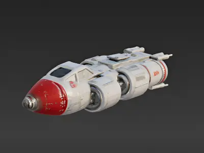 Stylized Sci-Fi Spaceship Low-poly 3D model