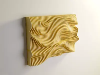 Parametric Wavy Wall Art  CNC Files for cutting DXF Files 3D print model