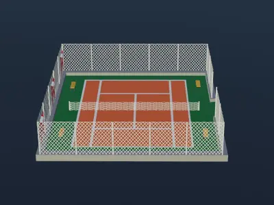 Tennis Court - Canada Low-poly 3D model