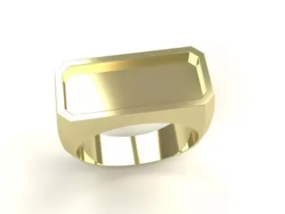 Square Shaped Ring Size 9 Gold Silver Platinum Luxury Jewelry 3D print model