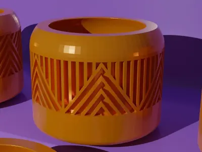 3D Printed Succulents Planters - 6 pieces  3D print model