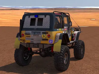 Jeep Wrangler Custom Off-Road Low-poly 3D model