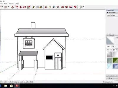 Medieval-House house on computer screen Low-poly 3D model
