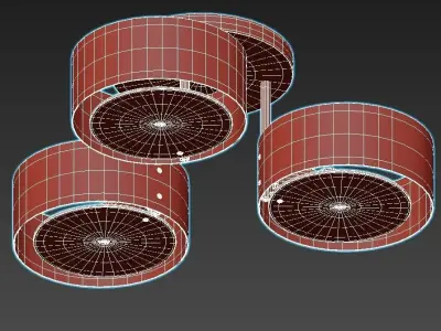 foresta-sl483-502-03 three light ceiling fixture 3D model