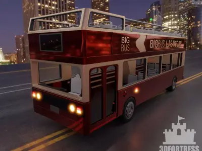 Double-decker bus 3D print model
