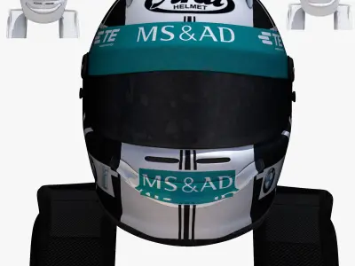 Kobayashi helmet 2017 2018 Low-poly 3D model