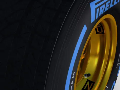 E23 Wet front tyre Low-poly 3D model
