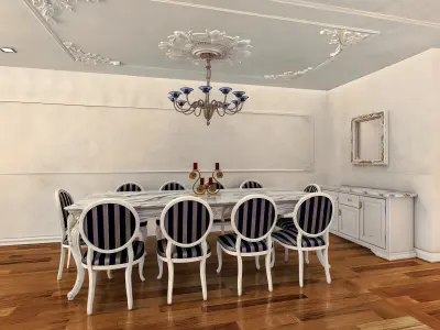 Classic Residence Apartment Design Low-poly 3D model