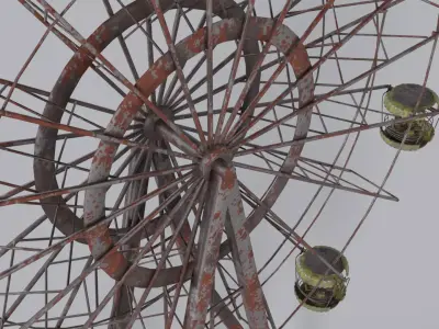 Old Ferris Wheel Low-poly 3D model