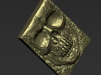 skull gold 3D print model