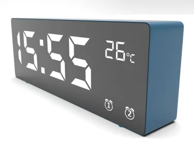 CLOCK BLUE WHITE Low-poly 3D model