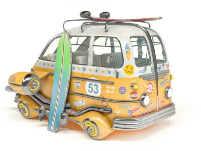 Low poly cyberpunk ban Low-poly 3D model