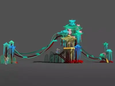Chinese arts stage 3D model