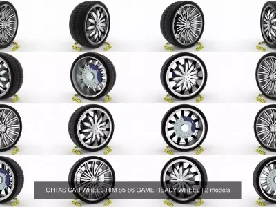 ORTAS CAR WHEEL RIM 85-86 GAME READY WHEEL 3D Model Pack