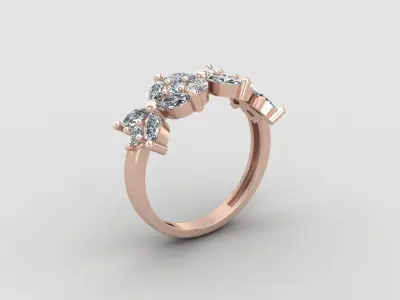 Flower ring 121-MW 3D print model