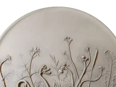 Botanical bas-relief 3D model