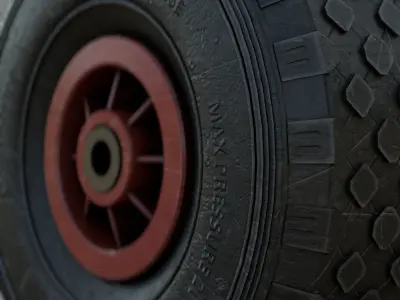 WHEELBARROW WHEEL Low-poly 3D model