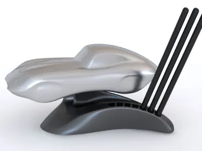 Jaguar E-Type Car Sculpture desk accessory with pen storage 3D print model