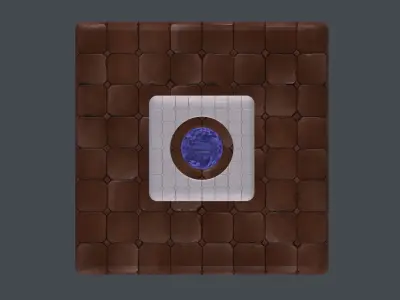 threinbax chocolate plate with sapphire in middle Free low-poly 3D model