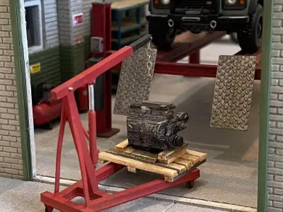 ENGINE HOIST 1-43 7MM SCALE O GAUGE MODEL RAILWAY BUILDING 3D print model