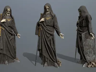 Man Statue 3 Low-poly 3D model