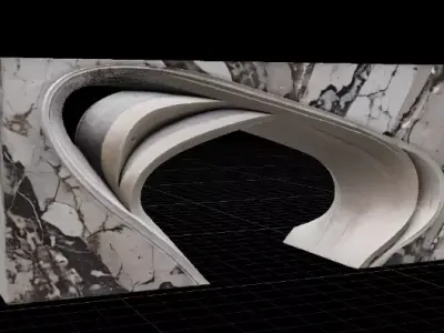 Museum Monolith Relic Ultra Luxury Abstract Sculpture 3D Model Low-poly 3D model