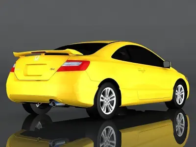 Honda Civic SI Coupe Low-poly 3D model