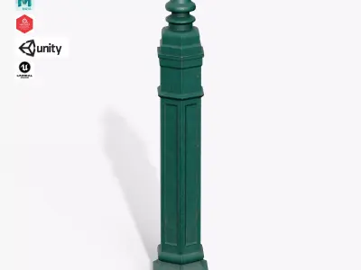 Bollards Cast Iron B Low-poly 3D model