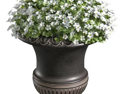 flowerbed of flowers in a classic vase for decoration Patio  3D model
