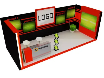 Booth Exhibition Stand a419b 3D model