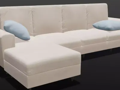 Sofa Set 3D Model  Low-poly 3D model
