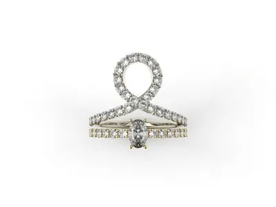 Ring Sapphire Infinite Engagement  3D print model