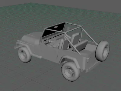 Jeep Wrangler Low-poly 3D model