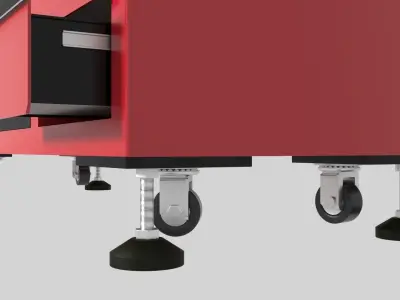 Workshop Service Trolley set 3D Model Collection