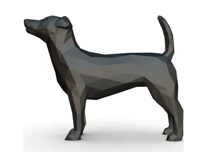 jack russell terrier low poly 3D print model