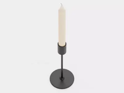 -Candlestick Holder with Candle- Low-poly 3D model