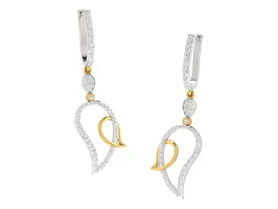 Women Drop Earrings 3dm STL OBJ FBX Renders Details 3D print model 12