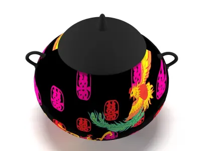 Chinese jars Low-poly 3D model