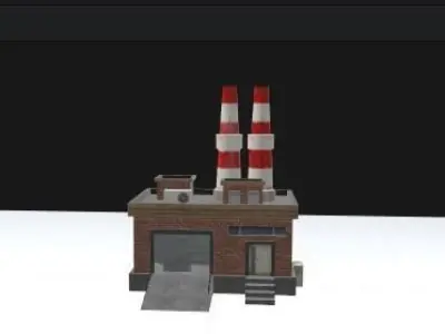 Mechanical workshop - Car maintenance - power station  Free low-poly 3D model