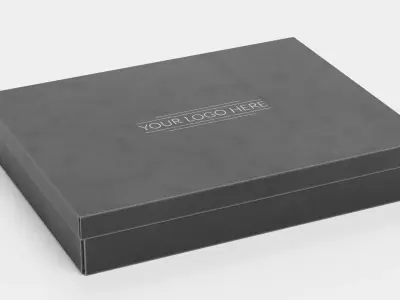Chocolate Box Plain V1 - Black with Brand-Ready Lid 3D model