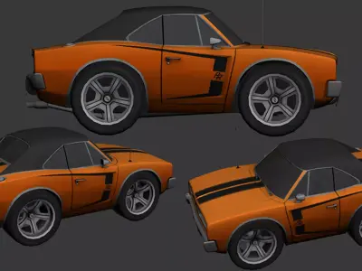 cartoon car vehicle 3d game ready model Low-poly 3D model-003 Low-poly 3D model