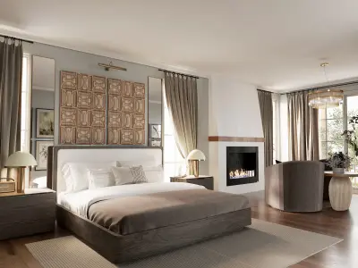 Luxury Four-Bedroom Interior High-End Furniture from Real Stores 3D model