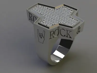 ROCK AND ROLL RING 3D print model