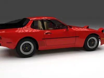 Early Porsche 944  with interior 3D model