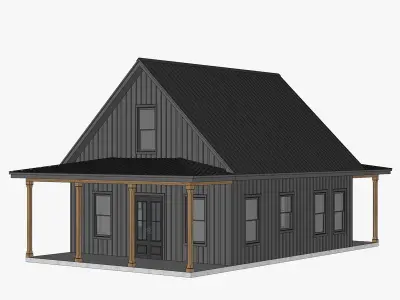 Barndominium House 087 -Archimple LLC Low-poly 3D model