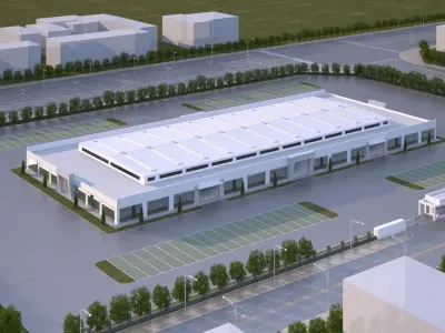 industrial building 3D model shop